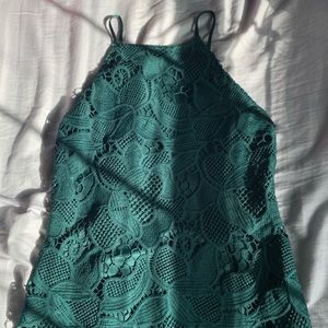 lace dark green dress